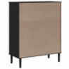 Highboard SENJA Rattan-Optik Schwarz 90x40x112 cm Kiefernholz