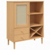 Highboard SENJA Rattan-Optik Braun 90x40x112 cm Kiefernholz