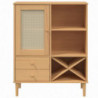 Highboard SENJA Rattan-Optik Braun 90x40x112 cm Kiefernholz