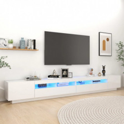 TV-Schrank mit LED-Leuchten Hochglanz-Weiß 300x35x40 cm