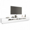 TV-Schrank mit LED-Leuchten Hochglanz-Weiß 300x35x40 cm