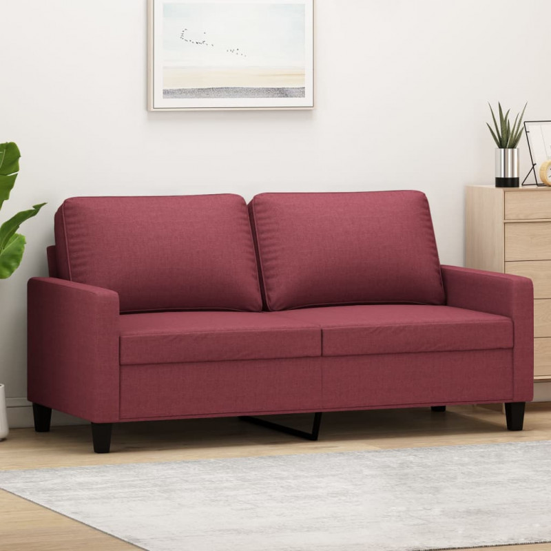 2-Sitzer-Sofa Weinrot 140 cm Stoff