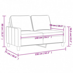 2-Sitzer-Sofa Dunkelgrau 140 cm Stoff