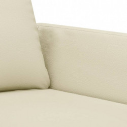 2-Sitzer-Sofa Creme 140 cm Kunstleder