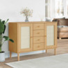 Sideboard SENJA Rattan-Optik Braun 112x40x80 cm Kiefernholz