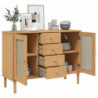 Sideboard SENJA Rattan-Optik Braun 112x40x80 cm Kiefernholz