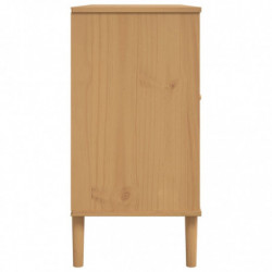 Sideboard SENJA Rattan-Optik Braun 112x40x80 cm Kiefernholz