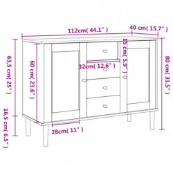 Sideboard SENJA Rattan-Optik Braun 112x40x80 cm Kiefernholz