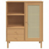 Highboard SENJA Rattan-Optik Braun 90x40x112 cm Kiefernholz