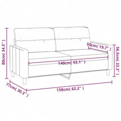 2-Sitzer-Sofa Braun 140 cm Stoff