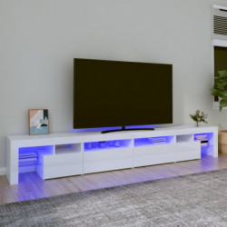 TV-Schrank mit LED-Leuchten Hochglanz-Weiß 260x36,5x40 cm
