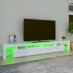 TV-Schrank mit LED-Leuchten Hochglanz-Weiß 260x36,5x40 cm