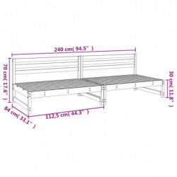 Garten-Mittelsofas 2 Stk. Honigbraun 120x80cm Massivholz Kiefer