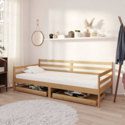 Tagesbett mit Schubladen 90x200 cm Honigbraun Massivholz Kiefer