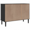 Sideboard SENJA Rattan-Optik Schwarz 112x40x80 cm Kiefernholz