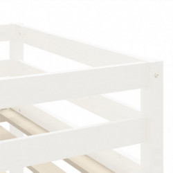 Kinderhochbett mit Leiter Weiß 90x200 cm Massivholz Kiefer