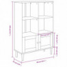 Bücherschrank SENJA Rattan-Look Weiß 90x35x130 cm Kiefernholz