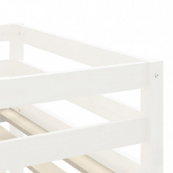 Kinderhochbett mit Leiter Weiß 90x190 cm Massivholz Kiefer