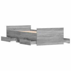 Bettgestell mit Kopf- und Fußteil Grau Sonoma 90x200 cm
