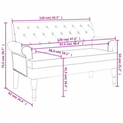 Sitzbank mit Rückenlehne Braun 120x62x75,5 cm Wildleder-Optik