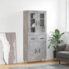 Highboard Betongrau 69,5x34x180 cm Holzwerkstoff