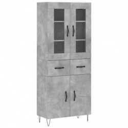 Highboard Betongrau 69,5x34x180 cm Holzwerkstoff