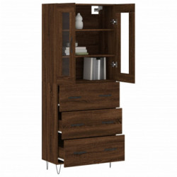 Highboard Braun Eichen-Optik 69,5x34x180 cm Holzwerkstoff