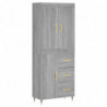 Highboard Grau Sonoma 69,5x34x180 cm Holzwerkstoff