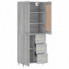 Highboard Grau Sonoma 69,5x34x180 cm Holzwerkstoff