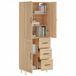 Highboard Sonoma-Eiche 69,5x34x180 cm Holzwerkstoff