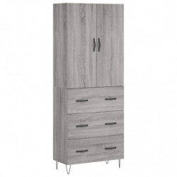 Highboard Grau Sonoma 69,5x34x180 cm Holzwerkstoff