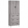 Highboard Grau Sonoma 69,5x34x180 cm Holzwerkstoff