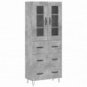 Highboard Betongrau 69,5x34x180 cm Holzwerkstoff