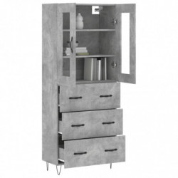 Highboard Betongrau 69,5x34x180 cm Holzwerkstoff