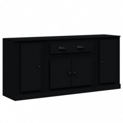 Sideboards 3 Stk. Schwarz Holzwerkstoff