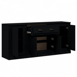 Sideboards 3 Stk. Schwarz Holzwerkstoff