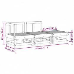 3-tlg. Garten-Lounge-Set Honigbraun Massivholz Kiefer