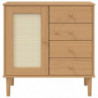 Sideboard SENJA Rattan-Optik Braun 80x40x80 cm Kiefernholz