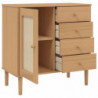 Sideboard SENJA Rattan-Optik Braun 80x40x80 cm Kiefernholz