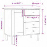 Sideboard SENJA Rattan-Optik Braun 80x40x80 cm Kiefernholz