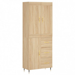 Highboard Sonoma-Eiche 69,5x34x180 cm Holzwerkstoff