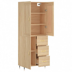 Highboard Sonoma-Eiche 69,5x34x180 cm Holzwerkstoff