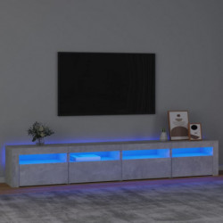 TV-Schrank mit LED-Leuchten Betongrau 240x35x40 cm