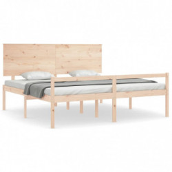 Seniorenbett mit Kopfteil 200x200 cm Massivholz