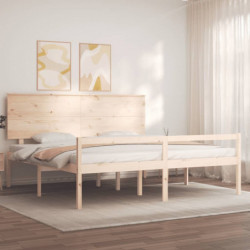 Seniorenbett mit Kopfteil 200x200 cm Massivholz