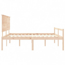 Seniorenbett mit Kopfteil 200x200 cm Massivholz