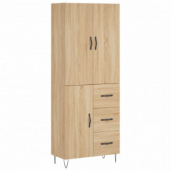 Highboard Sonoma-Eiche 69,5x34x180 cm Holzwerkstoff