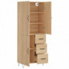 Highboard Sonoma-Eiche 69,5x34x180 cm Holzwerkstoff