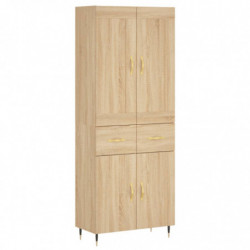 Highboard Sonoma-Eiche 69,5x34x180 cm Holzwerkstoff