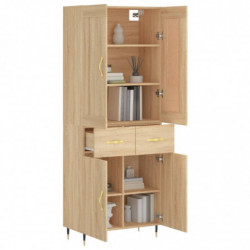 Highboard Sonoma-Eiche 69,5x34x180 cm Holzwerkstoff